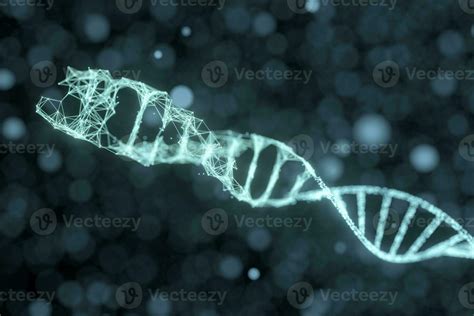 DNA Particles And Diffused Glowing Lines 3d Rendering 27873702 Stock