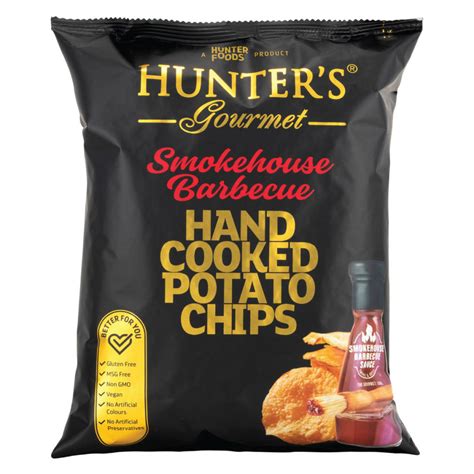 Hunters Gourmet Hand Cooked Potato Chips Smokehouse Barbecue G