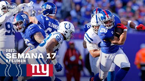 Indianapolis Colts Vs New York Giants Semana 17 Nfl 2022 Resumen