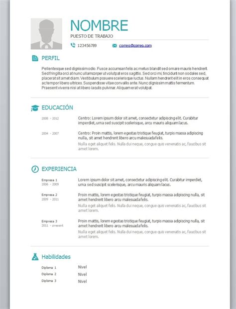 Curriculum Vitae Plantilla Word Para Rellenar