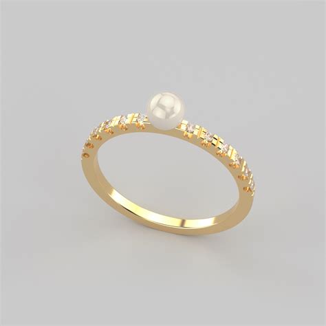 Anillo De Diamantes Y Perla En Oro Amarillo Delicata Gutiérrez