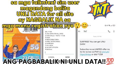 Bumalik Na Ang Unli Data Sa Mga Talkntext Sim User Paano Updated June