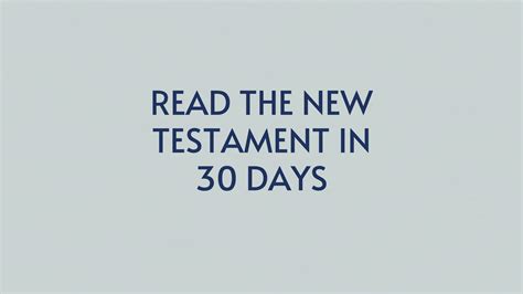 Read The New Testament In 30 Days In Faith Blog