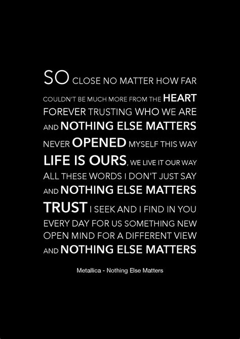 Nothing Else Matters Lyrics