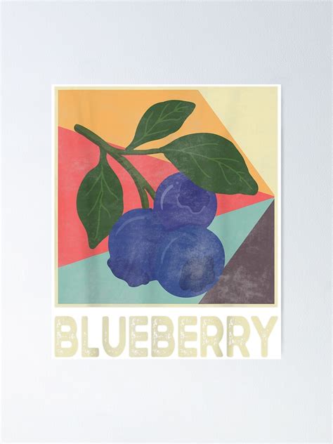 Vintage Fruit Blueberry Lover Watercolor Poster For Sale By