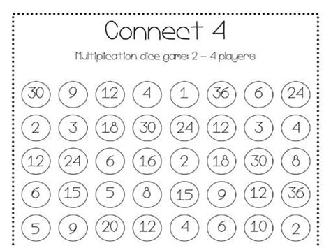 Connect 4 Multiplication Game