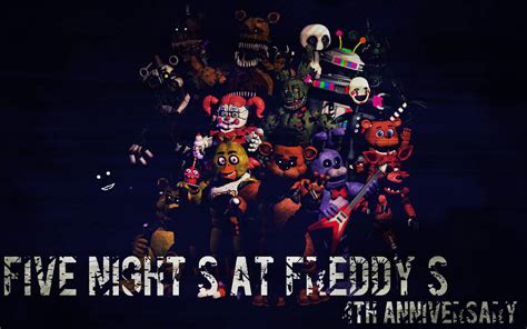 Sfmfnaf Fnaf 4th Anniversary By Elforonda13 On Deviantart