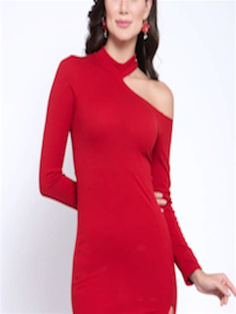 Buy Iki Chic Women Red Solid Bodycon Dress Dresses For Women 14081802