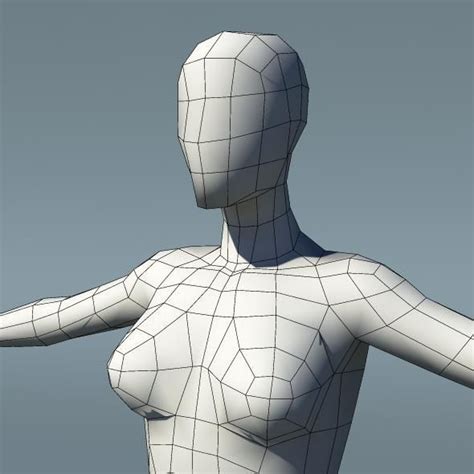 Low Poly Human Female Base Mesh Ver1 1 Female Base Female Human Low