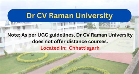 Dr CV Raman University Distance Education Admission 2024 UG PG