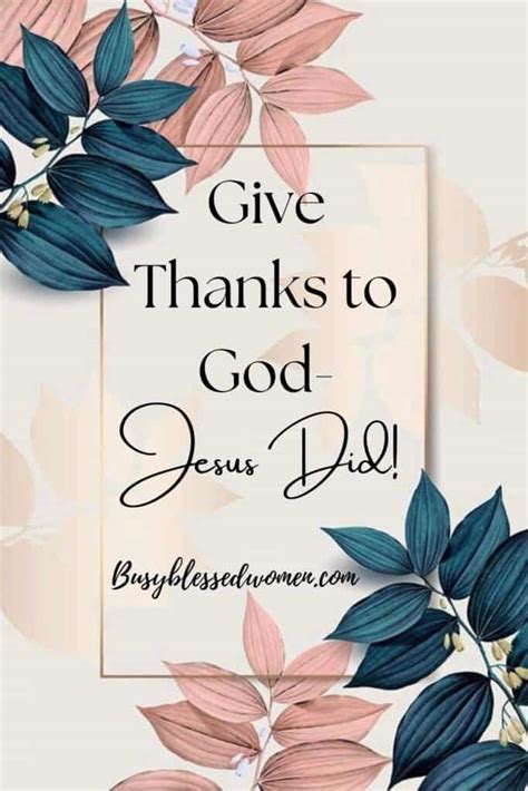 Give Thanks to God [Jesus Did!]