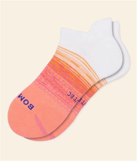 Bombas® Performance Running Ankle Socks Womens Socks In White Neon