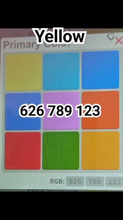 Pause If You Need To Bloxburg Primary Colour Codes Bloxburg Codes Colour Youtube