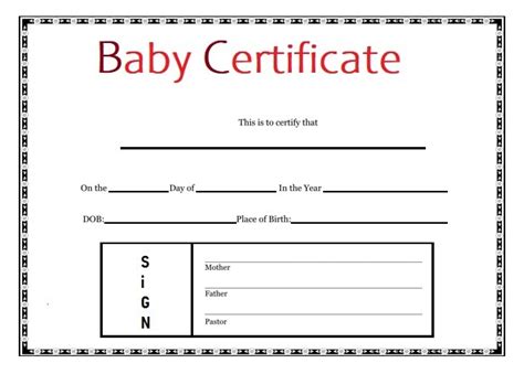 Baby Certificate Templates 11 Free Certificate Templates In Word