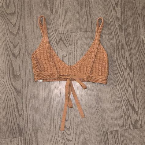 Knit Bralette Top Color Blush Nude Size Depop