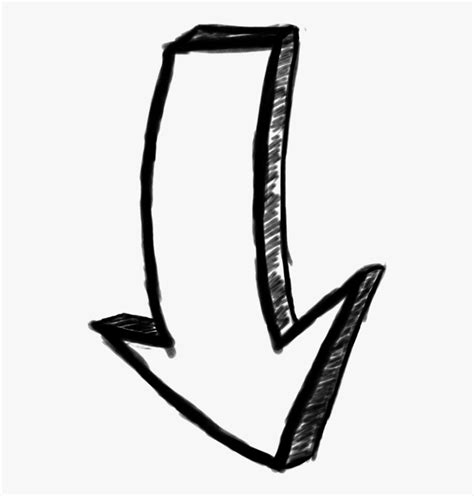 Cool Down Black And White Arrow To Down Draw Hd Png Download