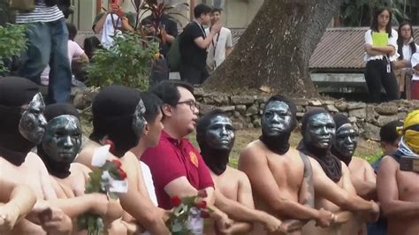 Fraternity Members Take Part In A Naked Run To Protest Constitutional