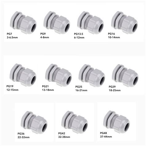 Ip68 Waterproof Plastic Pvc Cable Glands Connector Pgsize White