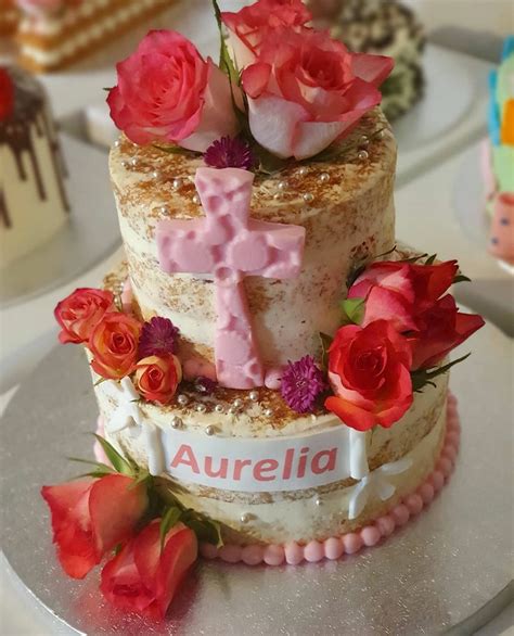 Tier Naked Communion Cake