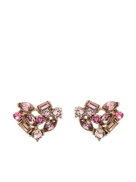 Oscar De La Renta Crystal Embellished Stud Earrings Farfetch