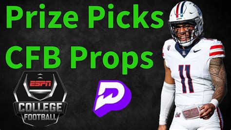 Prize Picks College Football Player Props 4 Man Parlay 12 28 23 YouTube