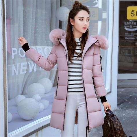 Buy Womens Winter Down Cotton Long Coat Hooded Fashion Parkas Plus Size