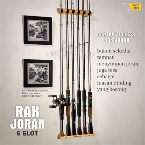 Jual Rak Joran Pancing Dinding Slot Kayu Jati Belanda Rod Holder