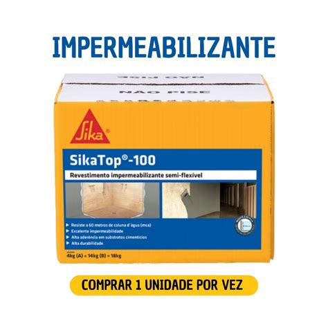 Sika Top 100 Impermeabilizante Sika Top 100 SIKA CAIXA 4KG OU 18KG