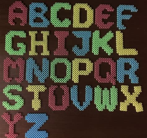 Alphabet Hama Perler Perler Beads Designs Perler Beads Pyssla Ideas