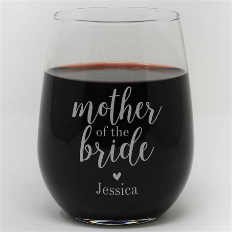 Personalized Mother Of The Bride Wine Glass Custom Wedding Wine Glass