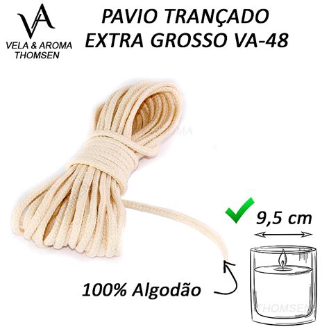 Pavio Extra Grosso Va Algod O Velas Artesanais Arom Ticas