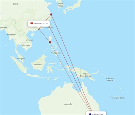 All Flight Routes From Sydney To Shenzhen SYD To SZX Flight Routes