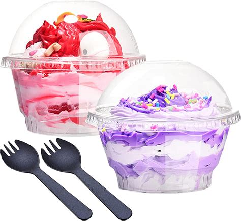 Pack Oz Clear Plastic Cups With Dome Lids Disposable Dessert