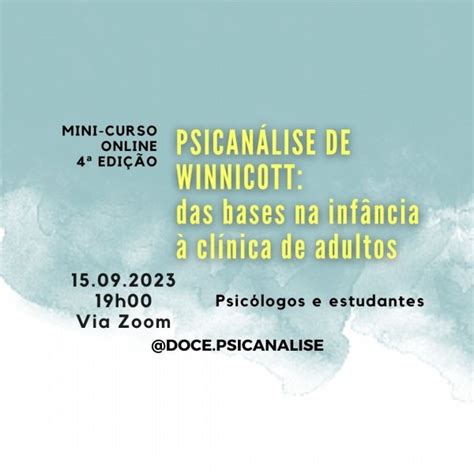 Psican Lise De Winnicott Das Bases Na Inf Ncia Cl Nica De Adultos