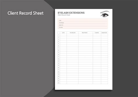 Eyelash Extension Consultation Forms Client Record Card Etsy