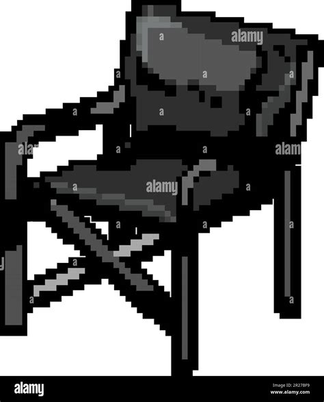 Camp Folding Chair Game Pixel Art Vector Illustration Stock Vector