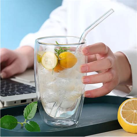 Pahar 450 Ml Din Sticla Borosilicata Cu Pereti Dubli EMAG Ro