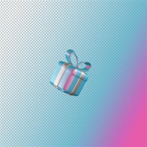 Premium PSD A Blue And Pink Gift Box With A Bow On It