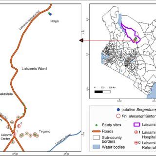 Map Of Kenya Showing The Sampling Sites In Laisamis Marsabit County