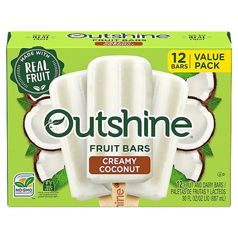 Outshine Creamy Coconut Fruit And Dairy Bars Value Pack 12 Count 30 Fl Oz The Fresh Grocer