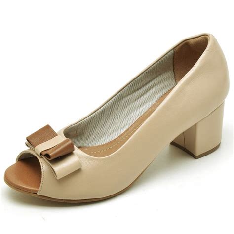 Sapato Social Feminino Peep Toe Work Nude Diconfort Cal Ados Cal Ados Confort Veis E Anat Micos