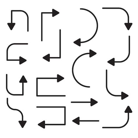 Silueta De Conjunto De Flecha Vector Premium