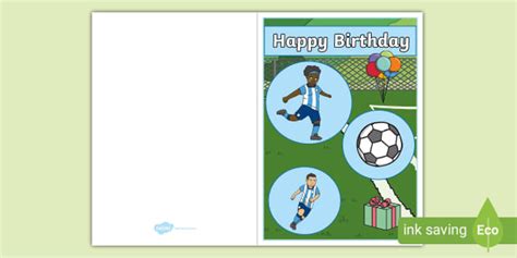 Free Football Birthday Card Profesor Hizo Twinkl