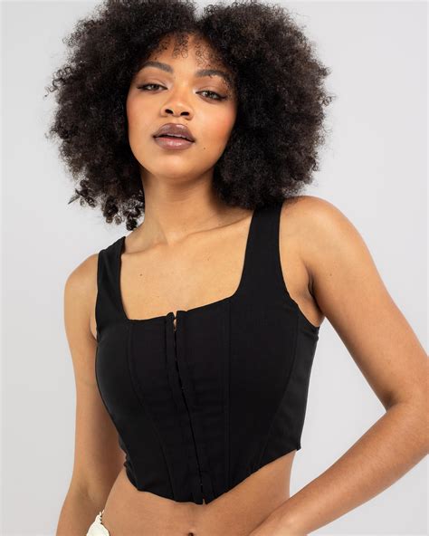 Shop Ava And Ever Rosario Corset Top In Black Fast Shipping And Easy