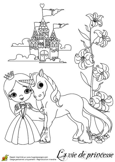 Coloriage D Une Princesse Avec Son Licorne