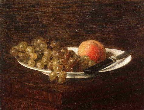 Réplique De Peinture Nature Morte Peach et Cépages de Ignace Henri