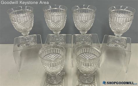 Set Of 6 Vintage Waterford Crystal Water Goblets