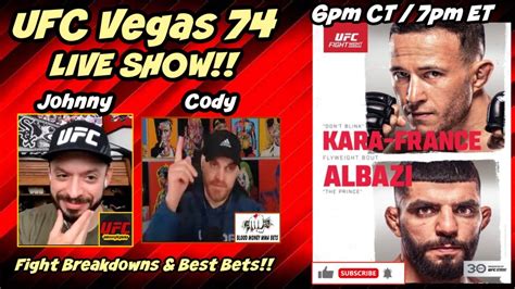 Ufc Vegas Thursday Night Live W Co Host Blood Money Mma Bets