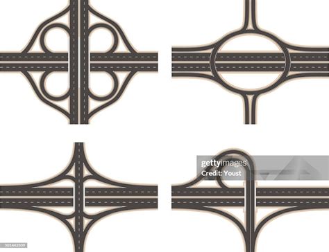 road interchange set high res vector graphic getty images
