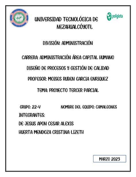 3 Parcial Diseño Proyecto 3 UNIVERSIDAD TECNOLGICA DE NEZAHUALC